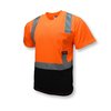 Radians Hi-Vis TpR/Cl2 SS Blk Bot T-Shirt-Org/Black-4X ST11B-2POS-4X